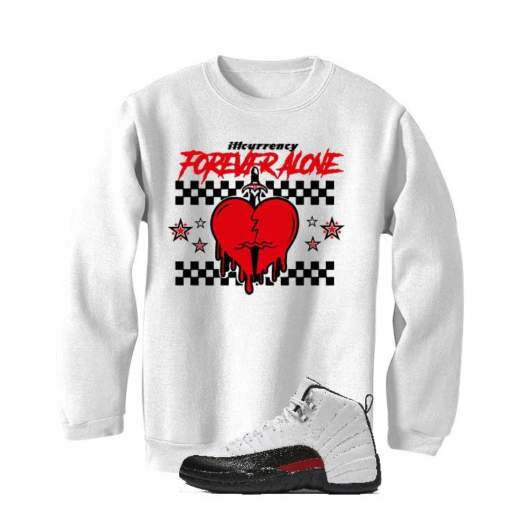 Air Jordan 12 “Red Taxi” | illcurrency White T-Shirt (Forever Alone) - Image 4
