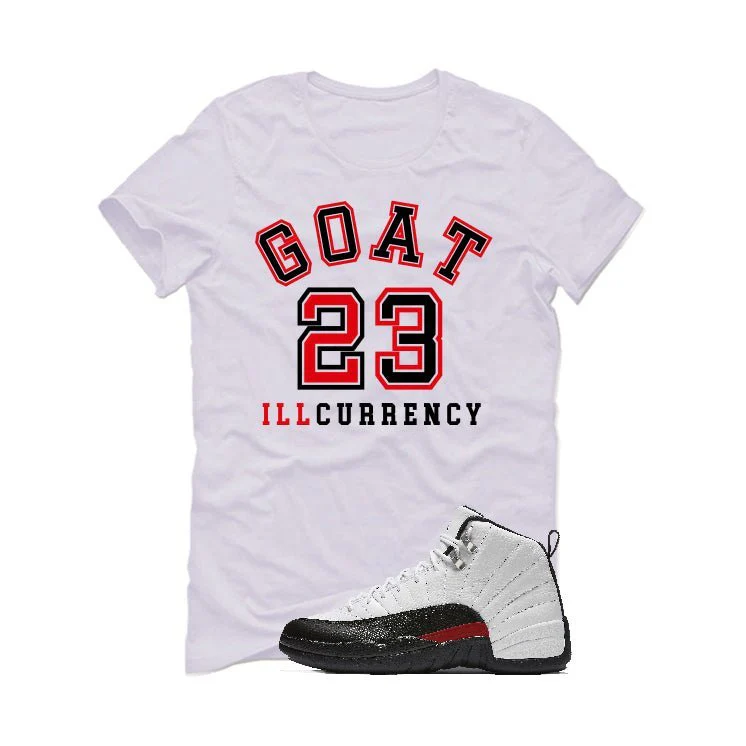 Air Jordan 12 “Red Taxi” | illcurrency White T-Shirt (GOAT 23) - Image 2