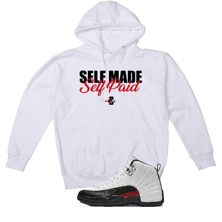 Air Jordan 12 “Red Taxi” | illcurrency White T-Shirt (Self Made Self Paid) - Image 3