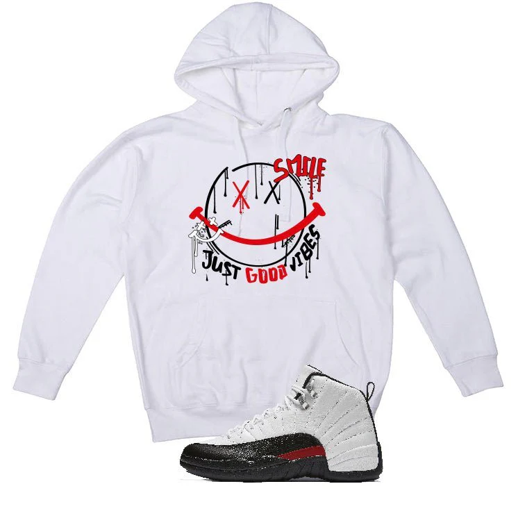 Air Jordan 12 “Red Taxi” | illcurrency White T-Shirt (Smile) - Image 3