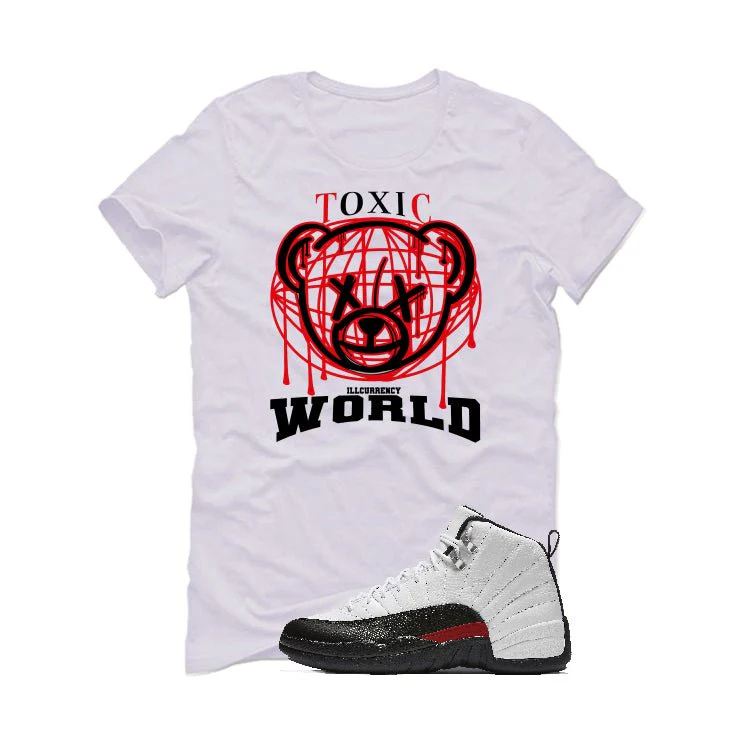 Air Jordan 12 “Red Taxi” | illcurrency White T-Shirt (Toxic World) - Image 2