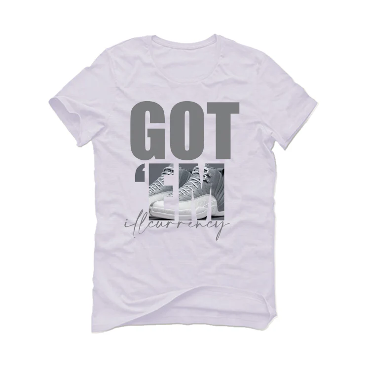 Air Jordan 12 “Stealth” | illCurrency White T-Shirt (Got Em) - Image 2