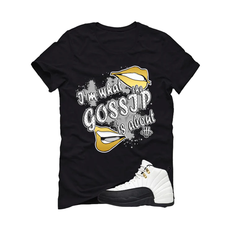 Air Jordan 12 Taxi Matching T-Shirt, Sweatshirts & Hoodies Black T-Shirt (Gossip)| illcurrency - Image 2