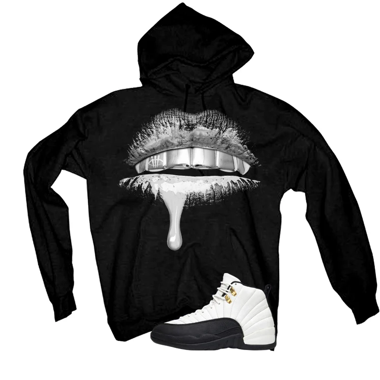 Air Jordan 12 Taxi Matching T-Shirt, Sweatshirts & Hoodies Black T-Shirt (Lips)| illcurrency - Image 3