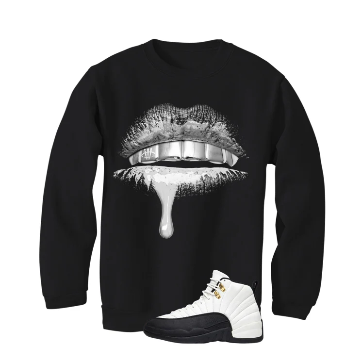 Air Jordan 12 Taxi Matching T-Shirt, Sweatshirts & Hoodies Black T-Shirt (Lips)| illcurrency - Image 4