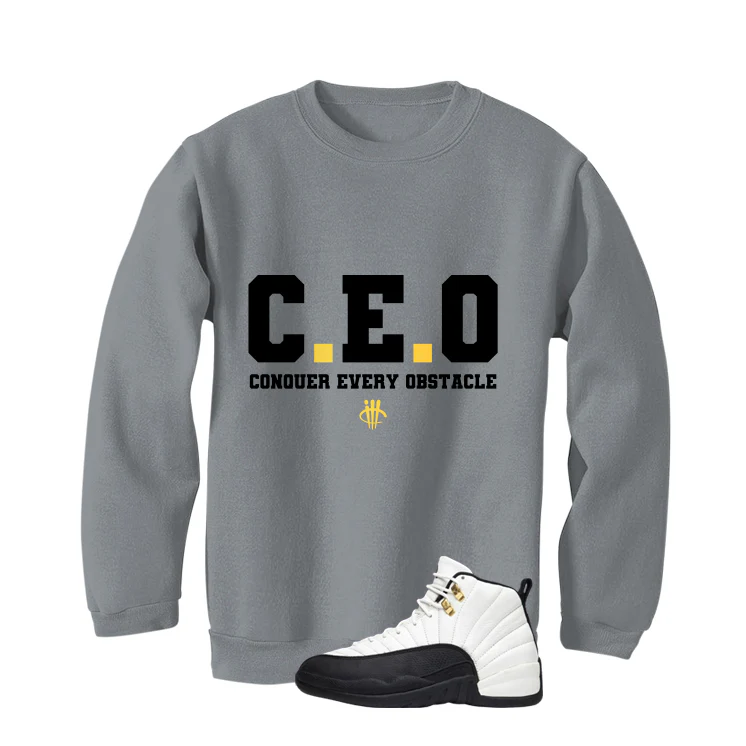 Air Jordan 12 Taxi Matching T-Shirt, Sweatshirts & Hoodies Grey T-Shirt (Ceo)| illcurrency - Image 4