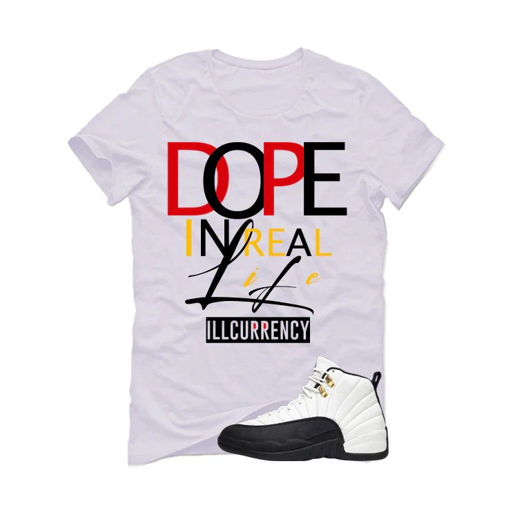 Air Jordan 12 Taxi Matching T-Shirt, Sweatshirts & Hoodies White T-Shirt (DOPE)| illcurrency - Image 2