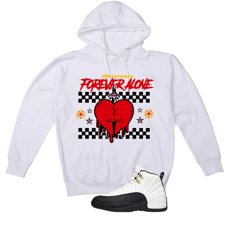 Air Jordan 12 Taxi Matching T-Shirt, Sweatshirts & Hoodies White T-Shirt (Forever Alone)| illcurrency - Image 3