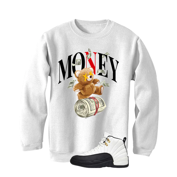 Air Jordan 12 Taxi Matching T-Shirt, Sweatshirts & Hoodies White T-Shirt (Money Bear)| illcurrency - Image 4