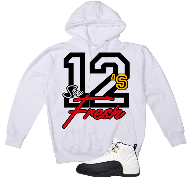 Air Jordan 12 Taxi Matching T-Shirt, Sweatshirts & Hoodies White T-Shirt (Stay Fresh)| illcurrency - Image 3