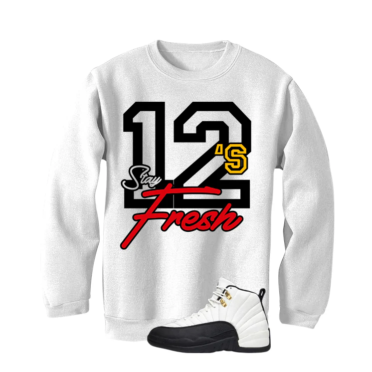 Air Jordan 12 Taxi Matching T-Shirt, Sweatshirts & Hoodies White T-Shirt (Stay Fresh)| illcurrency - Image 4