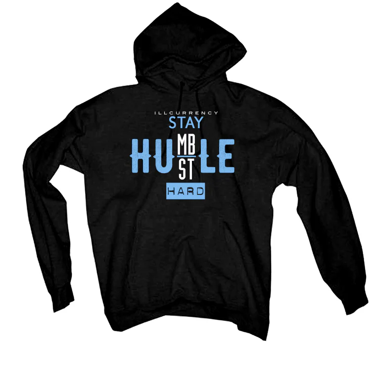 Air Jordan 13 “Black UNC” Black T-Shirt (Stay humble hustle hard) - Image 3