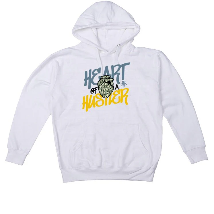 AIR JORDAN 13 “BLUE GREY” | illcurrency White T-Shirt (Heart Of A Hustler) - Image 3
