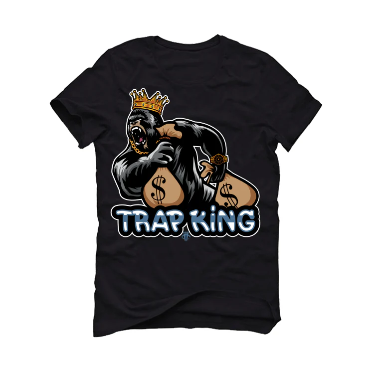 Air Jordan 13 "Brave Blue" 2022 | illCurrency Black T-Shirt (trap king) - Image 2