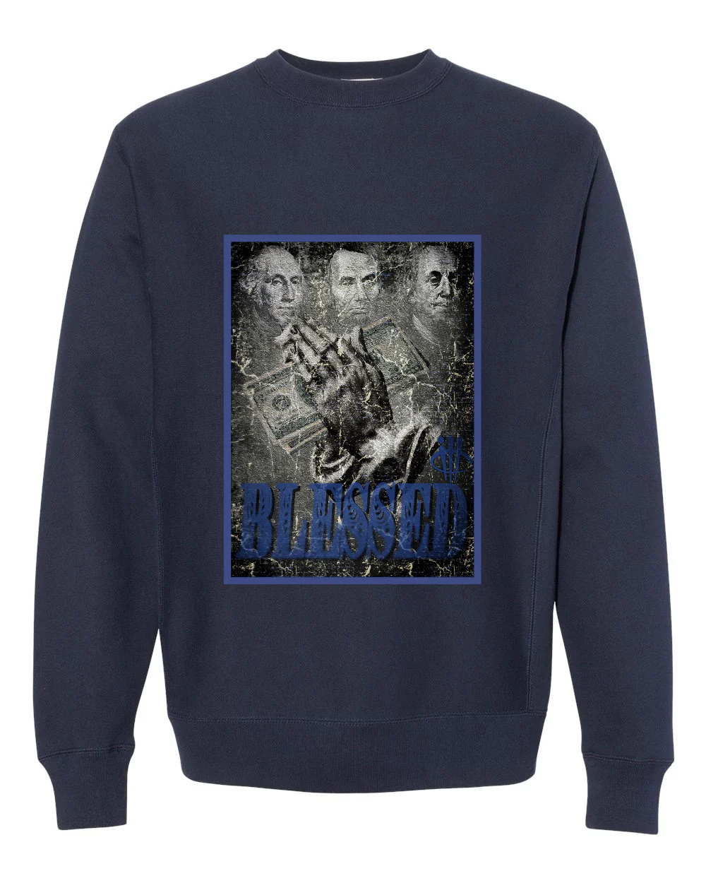 Air Jordan 13 "Brave Blue" 2022 | ILLCURRENCY Navy Blue T-Shirt (BLESSED FORTUNE) - Image 4