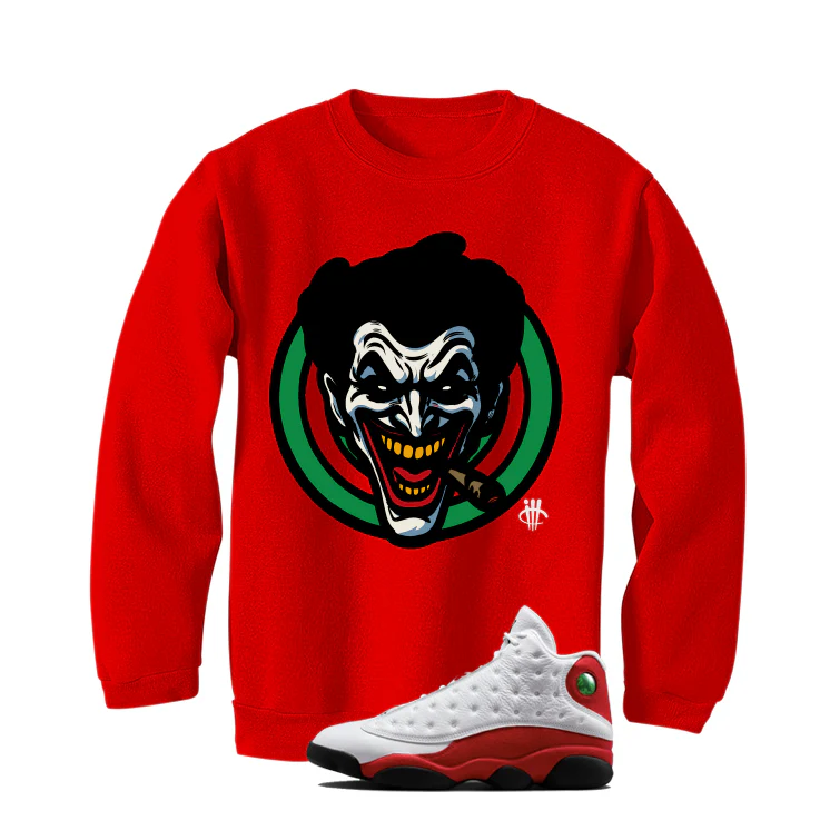 Air Jordan 13 Chicago Matching T-Shirt, Sweatshirts & Hoodies Red T-Shirt (Joke The Joker)| illcurrency - Image 4