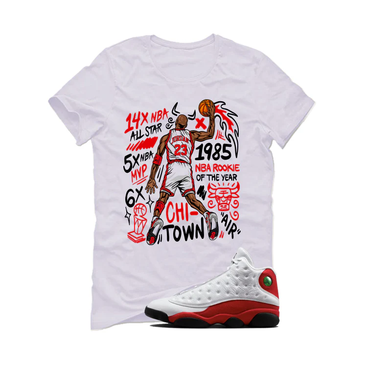 Air Jordan 13 Chicago Matching T-Shirt, Sweatshirts & Hoodies White T-Shirt (85 Rookie)| illcurrency - Image 2
