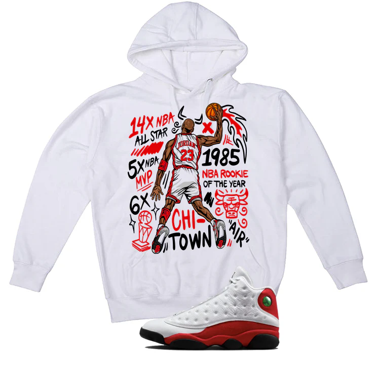 Air Jordan 13 Chicago Matching T-Shirt, Sweatshirts & Hoodies White T-Shirt (85 Rookie)| illcurrency - Image 3