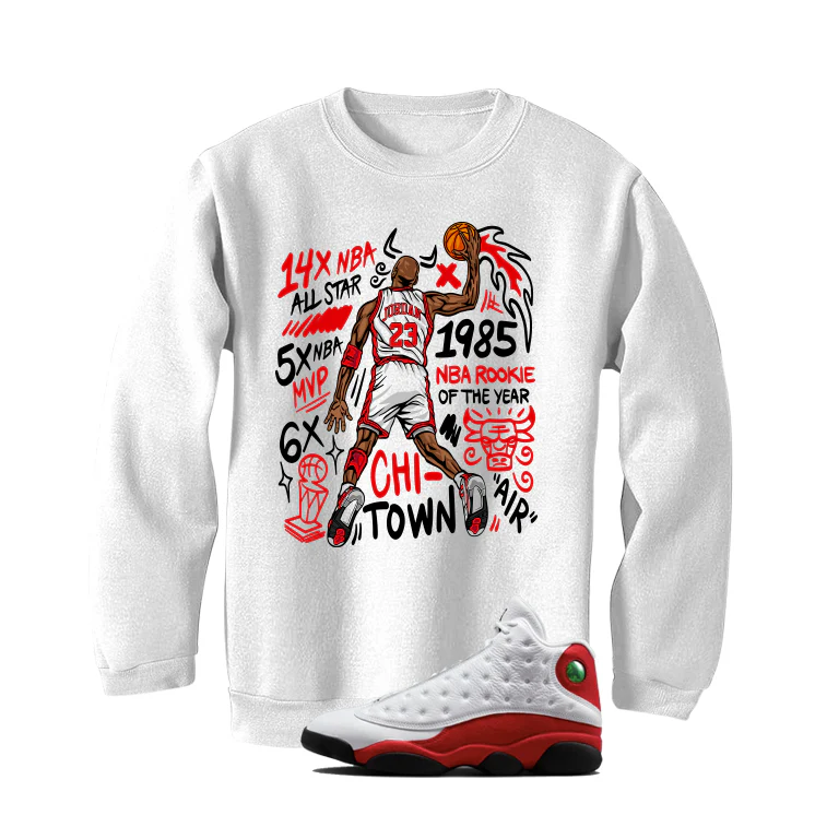 Air Jordan 13 Chicago Matching T-Shirt, Sweatshirts & Hoodies White T-Shirt (85 Rookie)| illcurrency - Image 4