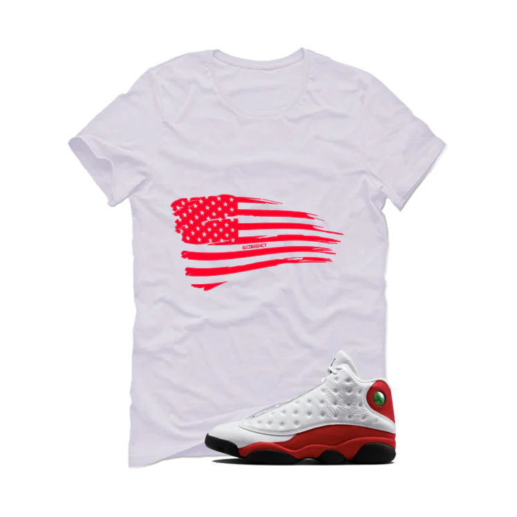 Air Jordan 13 Chicago Matching T-Shirt, Sweatshirts & Hoodies White T-Shirt (Flag)| illcurrency - Image 2