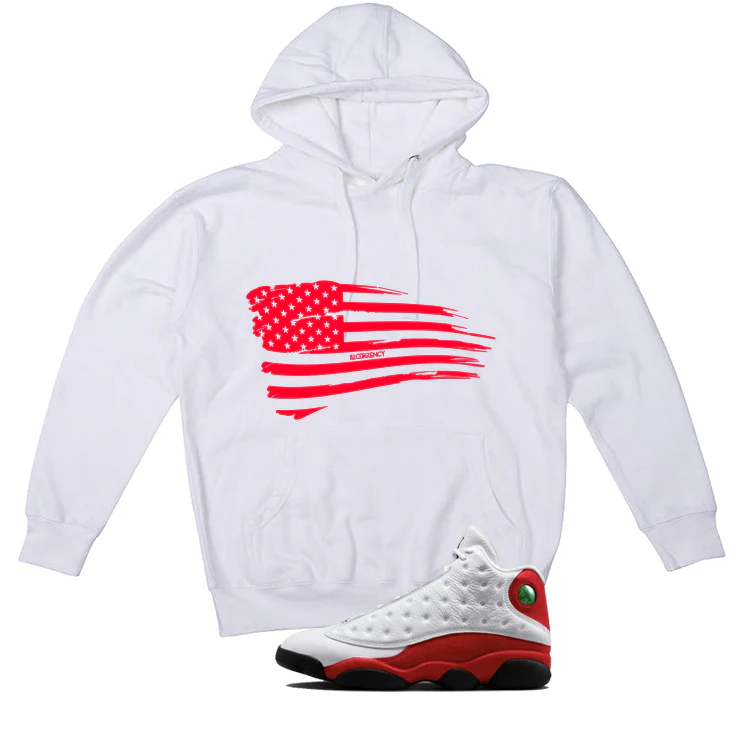 Air Jordan 13 Chicago Matching T-Shirt, Sweatshirts & Hoodies White T-Shirt (Flag)| illcurrency - Image 3