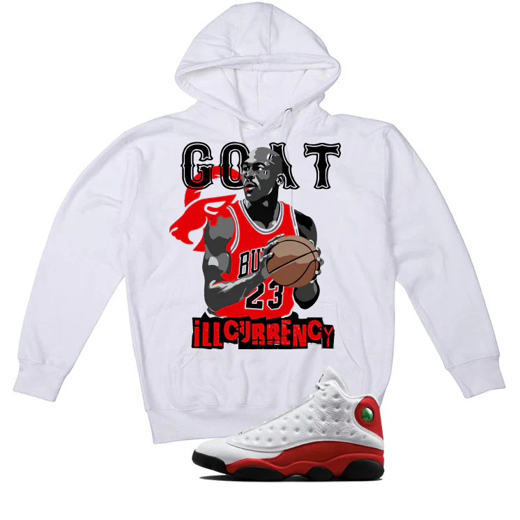 Air Jordan 13 Chicago Matching T-Shirt, Sweatshirts & Hoodies White T-Shirt (GOAT 23)| illcurrency - Image 3