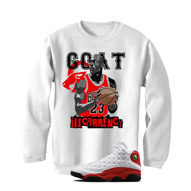 Air Jordan 13 Chicago Matching T-Shirt, Sweatshirts & Hoodies White T-Shirt (GOAT 23)| illcurrency - Image 4