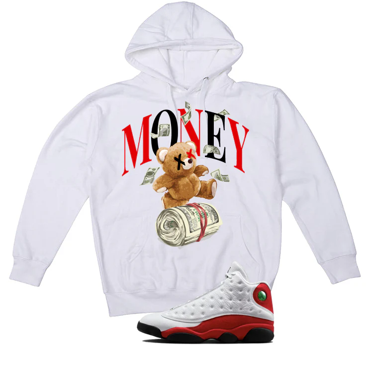 Air Jordan 13 Chicago Matching T-Shirt, Sweatshirts & Hoodies White T-Shirt (Money Bear)| illcurrency - Image 3