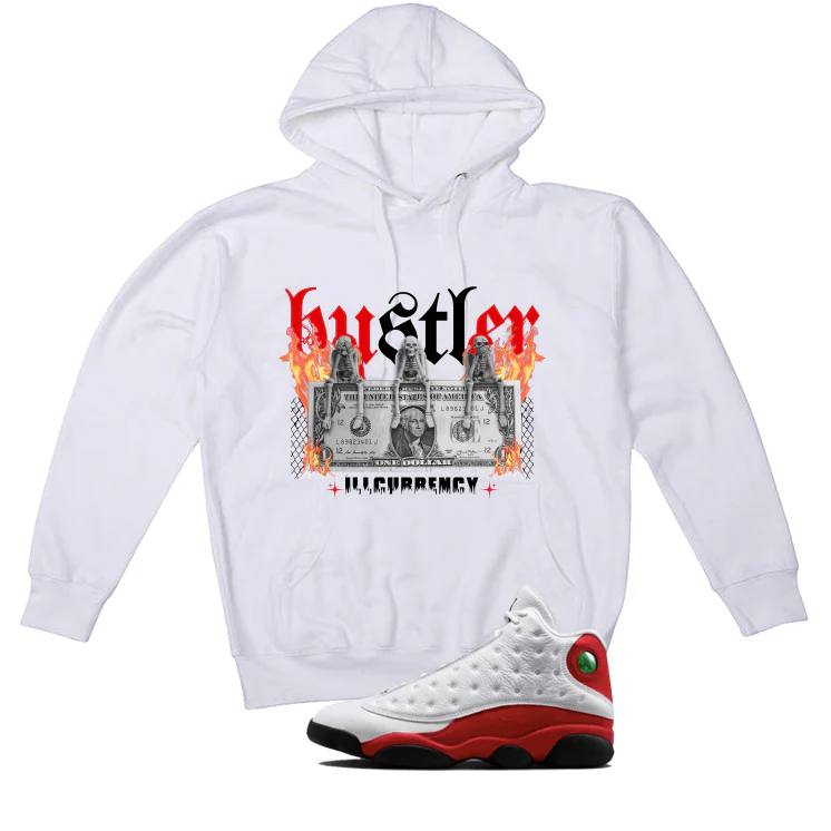 Air Jordan 13 Chicago Matching T-Shirt, Sweatshirts & Hoodies White T-Shirt (See No Evil Hustler)| illcurrency - Image 3