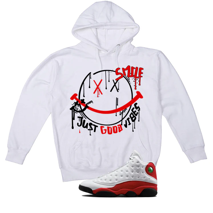 Air Jordan 13 Chicago Matching T-Shirt, Sweatshirts & Hoodies White T-Shirt (Smile)| illcurrency - Image 3