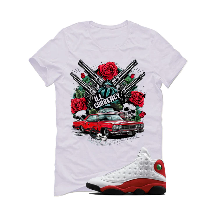 Air Jordan 13 Chicago Matching T-Shirt, Sweatshirts & Hoodies White T-Shirt (Vintage Illcurrency)| illcurrency - Image 2
