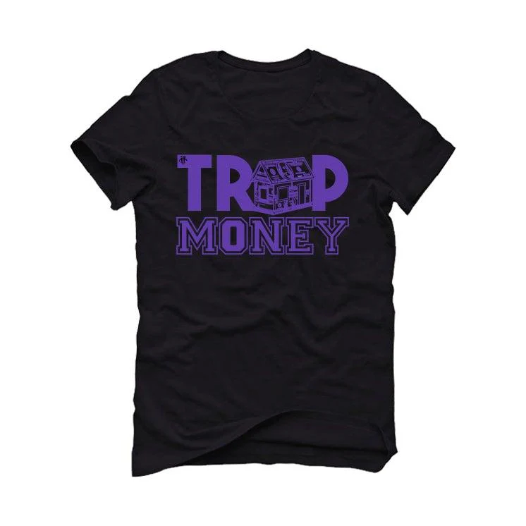 Air Jordan 13 “Court Purple” Black T-Shirt (trap house) - Image 2