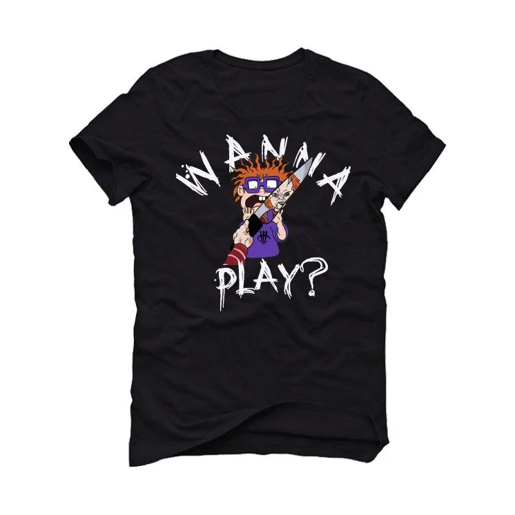 Air Jordan 13 “Court Purple” Black T-Shirt (WANNA PLAY) - Image 2