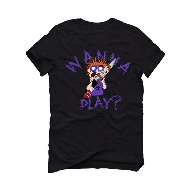 Air Jordan 13 “Court Purple” Black T-Shirt (WANNA PLAY) - Image 2