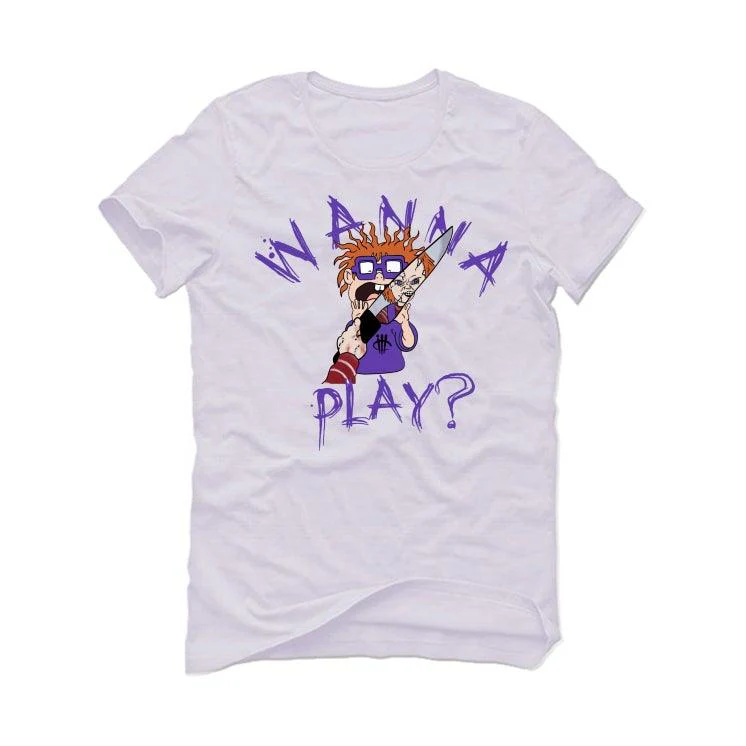Air Jordan 13 “Court Purple” White T-Shirt (WANNA PLAY) - Image 2