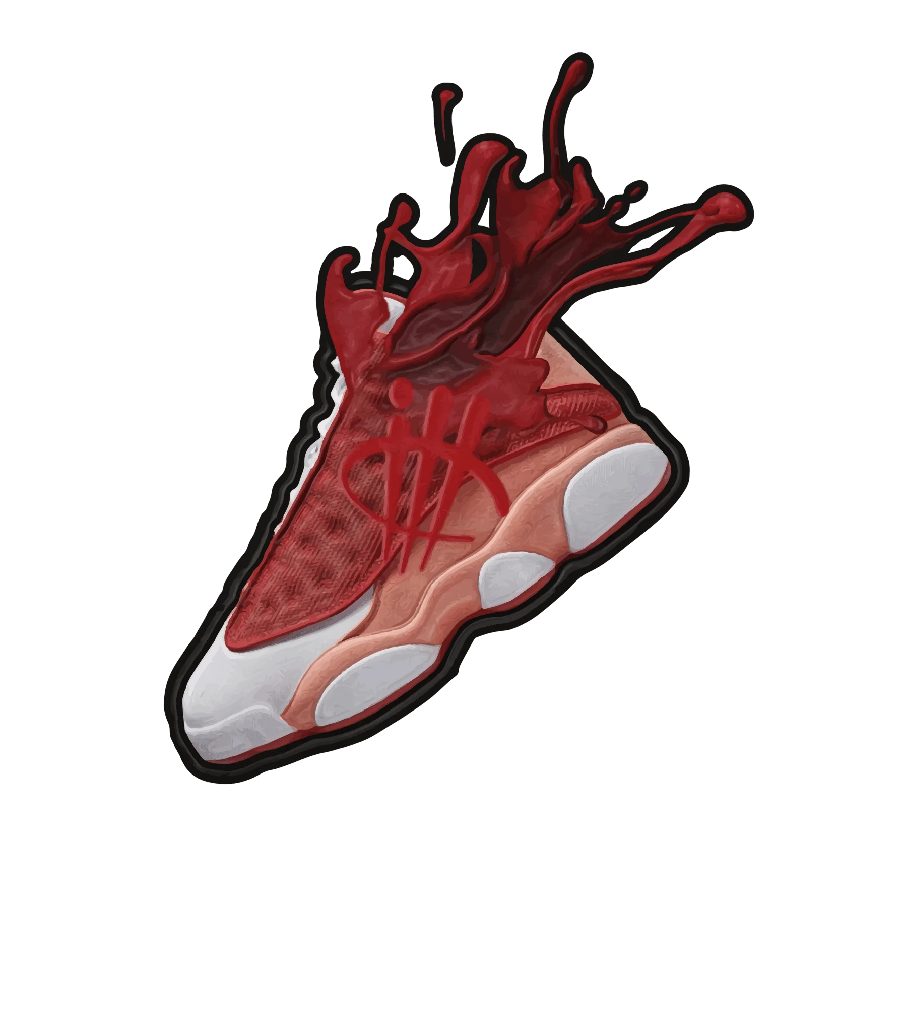 Air Jordan 13 Dune Red White T-Shirt (SPLASH 13)| illcurrency