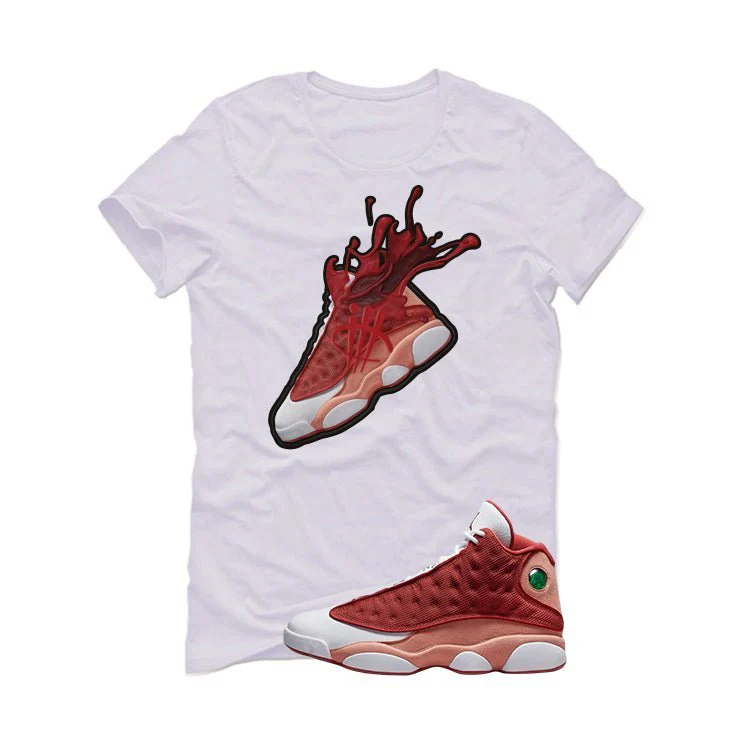 Air Jordan 13 Dune Red White T-Shirt (SPLASH 13)| illcurrency - Image 2