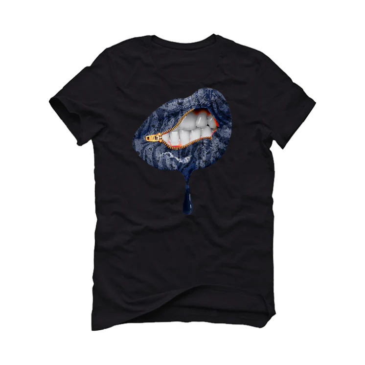 Air Jordan 13 Retro French Blue - Black T-Shirt (LIPS UNSEALED) - Image 2