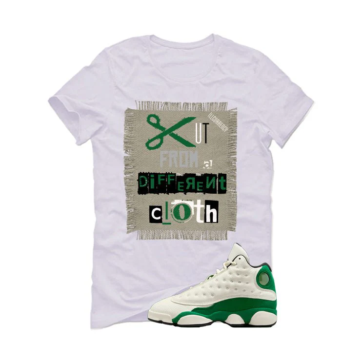 Air Jordan 13 GS Pine Green White T-Shirt (Cut from a different cloth)| illcurrency - Image 2