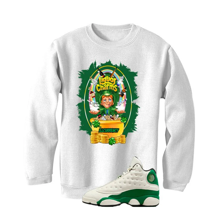 Air Jordan 13 GS Pine Green White T-Shirt (Liquor Charms)| illcurrency - Image 4