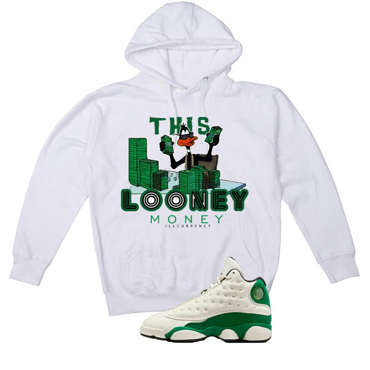 Air Jordan 13 GS Pine Green White T-Shirt (Looney Money)| illcurrency - Image 3
