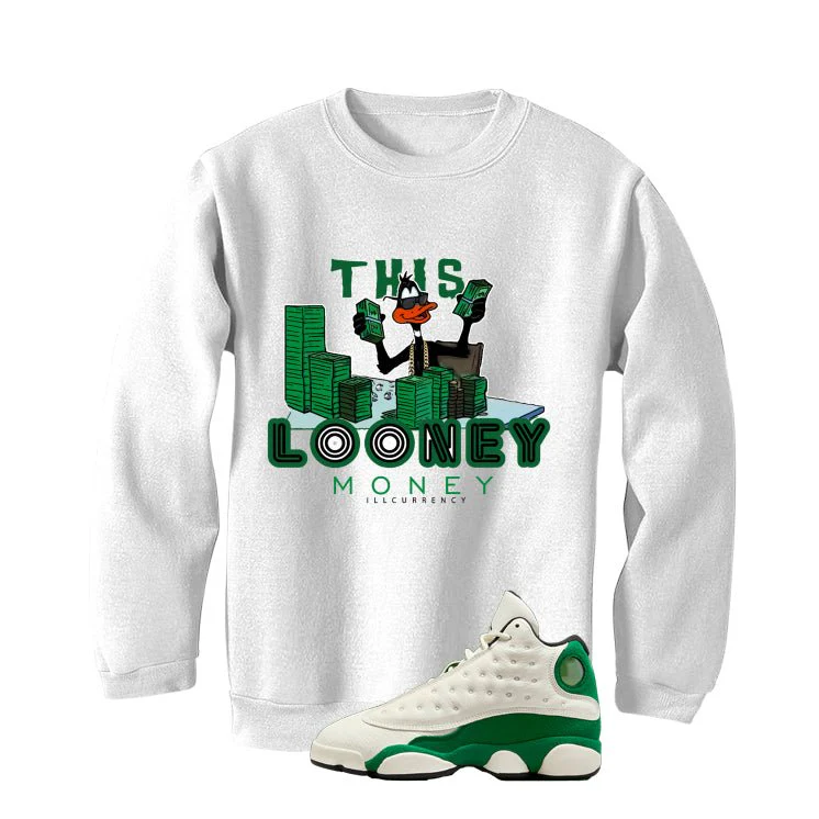 Air Jordan 13 GS Pine Green White T-Shirt (Looney Money)| illcurrency - Image 4