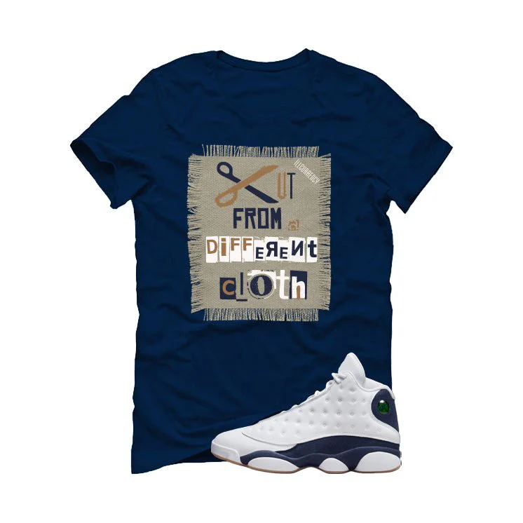 Air Jordan 13 Midnight Navy Navy Blue T-Shirt (Cut from a different cloth)| illcurrency - Image 2