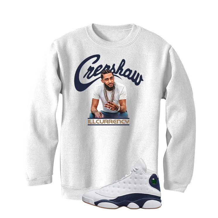 Air Jordan 13 Midnight Navy White T-Shirt (Crenshaw)| illcurrency - Image 4