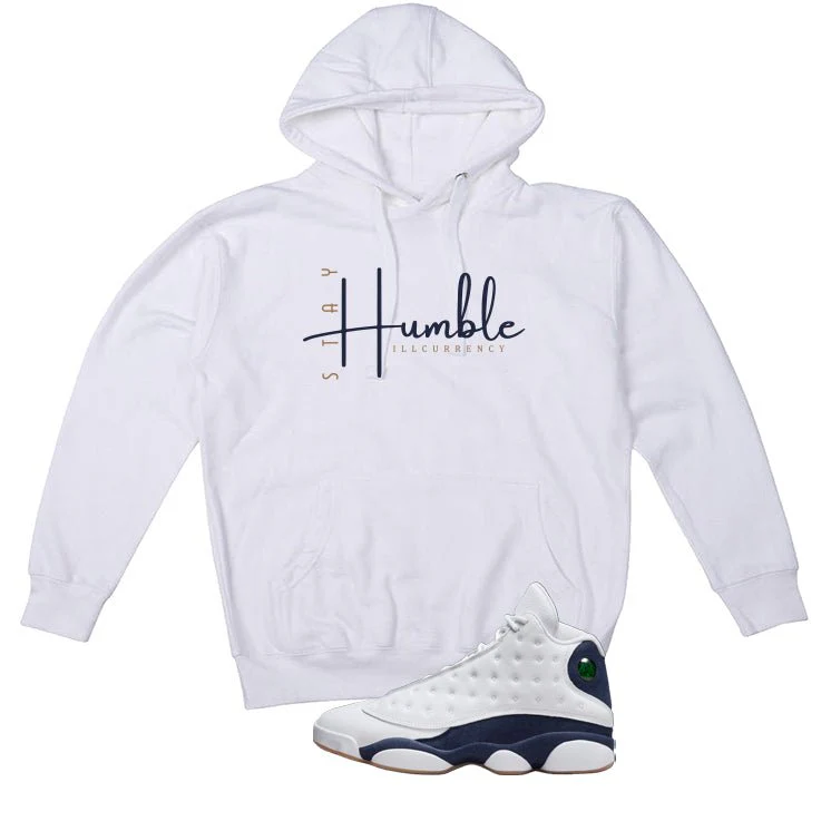 Air Jordan 13 Midnight Navy White T-Shirt (Stay Humble)| illcurrency - Image 3