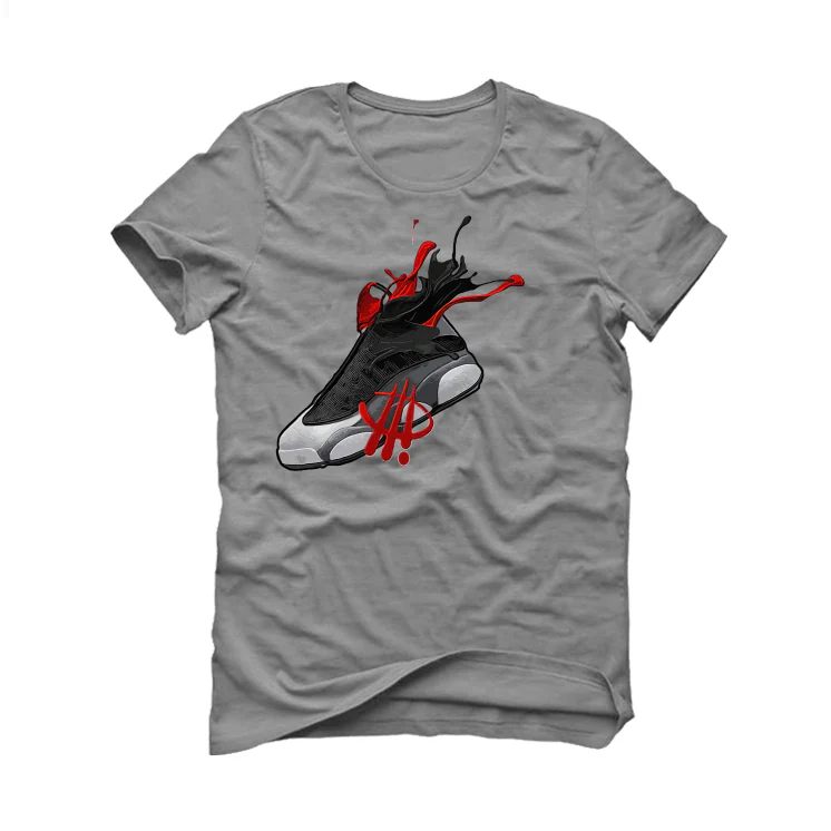 Air Jordan 13 Retro “Black Flint”| ILLCURRENCY Grey T-Shirt (SPLASH 13) - Image 2