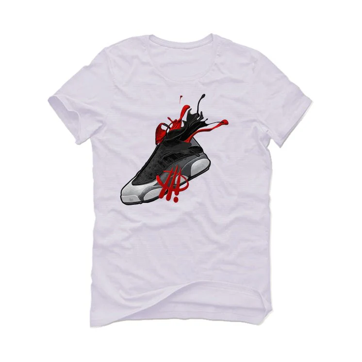 Air Jordan 13 Retro “Black Flint”| ILLCURRENCY White T-Shirt (SPLASH 13) - Image 2