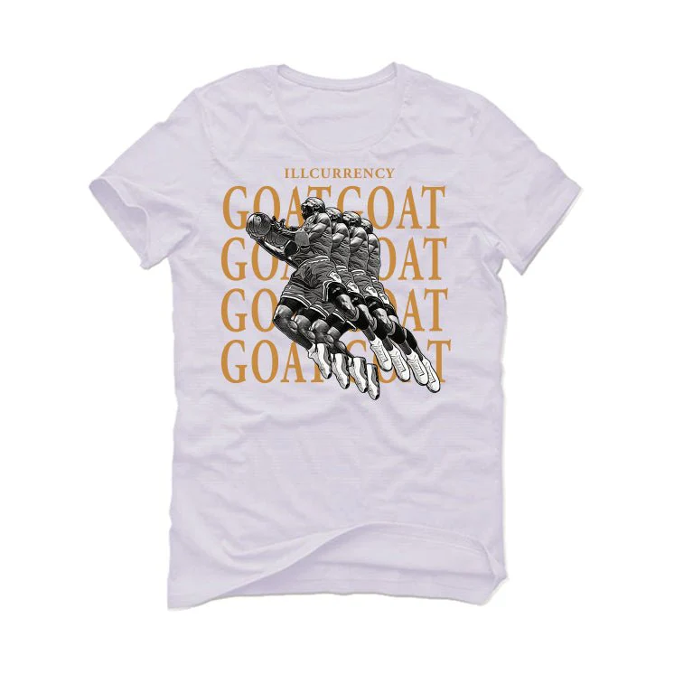 Air Jordan 13 “Wheat” | illcurrency White T-Shirt (GOATED) - Image 2