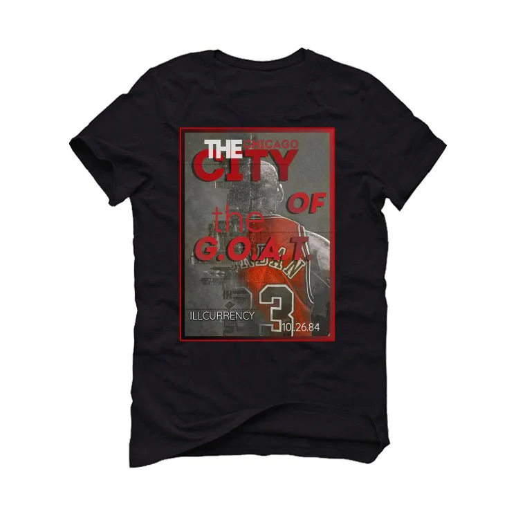 Air Jordan 13 Wolf Grey - Black T-Shirt (CITY OF THE GOAT) - Image 2