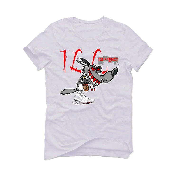 Air Jordan 13 Wolf Grey - White T-Shirt (Henny Wolf) - Image 2
